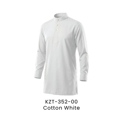 Kurta Cekak Musang - Toyobo | 170gsm | KZT-352 Slim Fit | Cotton White | KZT-352-00 | Artiztee