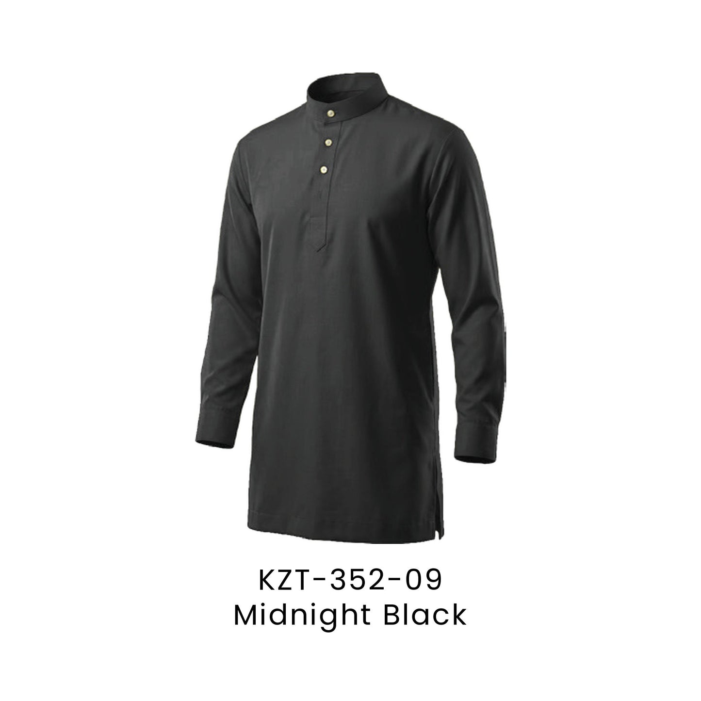 Kurta Cekak Musang - Toyobo | 170gsm | KZT-352 Slim Fit | Midnight Black | KZT-352-09 | Artiztee
