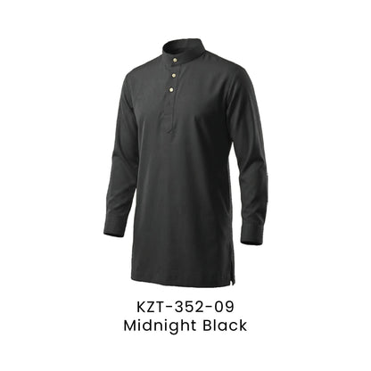 Kurta Cekak Musang - Toyobo | 170gsm | KZT-352 Slim Fit | Midnight Black | KZT-352-09 | Artiztee
