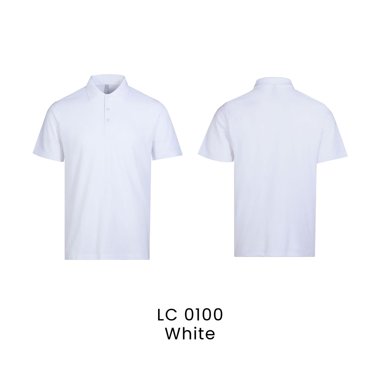 LC 0100 White - LC01 premium CVC polo shirt