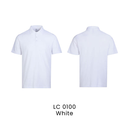 LC 0100 White - LC01 premium CVC polo shirt