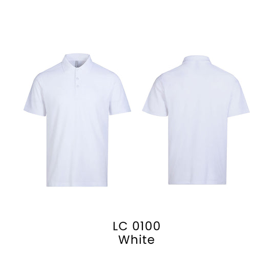 LC 0100 White - LC01 premium CVC polo shirt