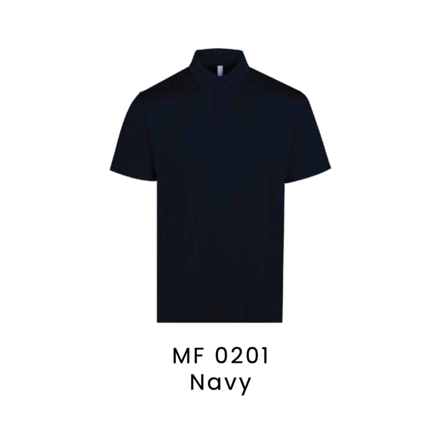 MF0201 Navy premium dry-fit polo shirt 170gsm unisex nylon spandex – custom logo printing & embroidery Malaysia