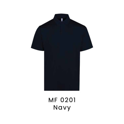 MF0201 Navy premium dry-fit polo shirt 170gsm unisex nylon spandex – custom logo printing & embroidery Malaysia