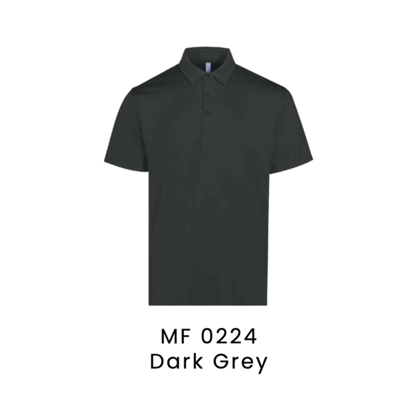 MF0224 Dark Grey premium dry-fit polo shirt 170gsm unisex nylon spandex – custom logo printing & embroidery Malaysia