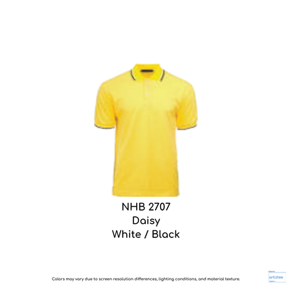 Polo Saffron Unisex 220gsm Daisy White Black NHB2707