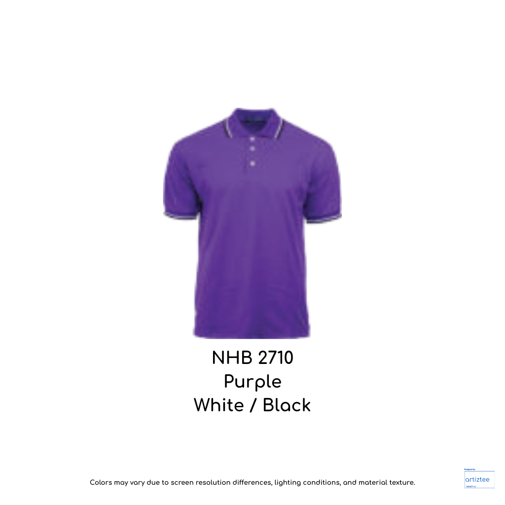 Polo Saffron Unisex 220gsm Purple White Black NHB2710