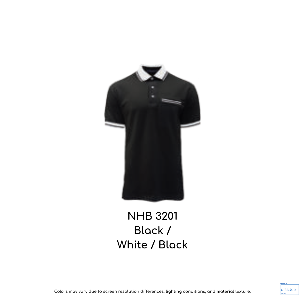 Polo - Mojo Unisex 220gsm Black White Black NHB3201