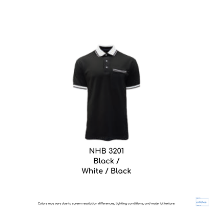 Polo - Mojo Unisex 220gsm Black White Black NHB3201