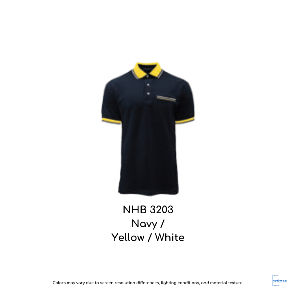 Polo - Mojo Unisex 220gsm Navy Yellow White NHB3203