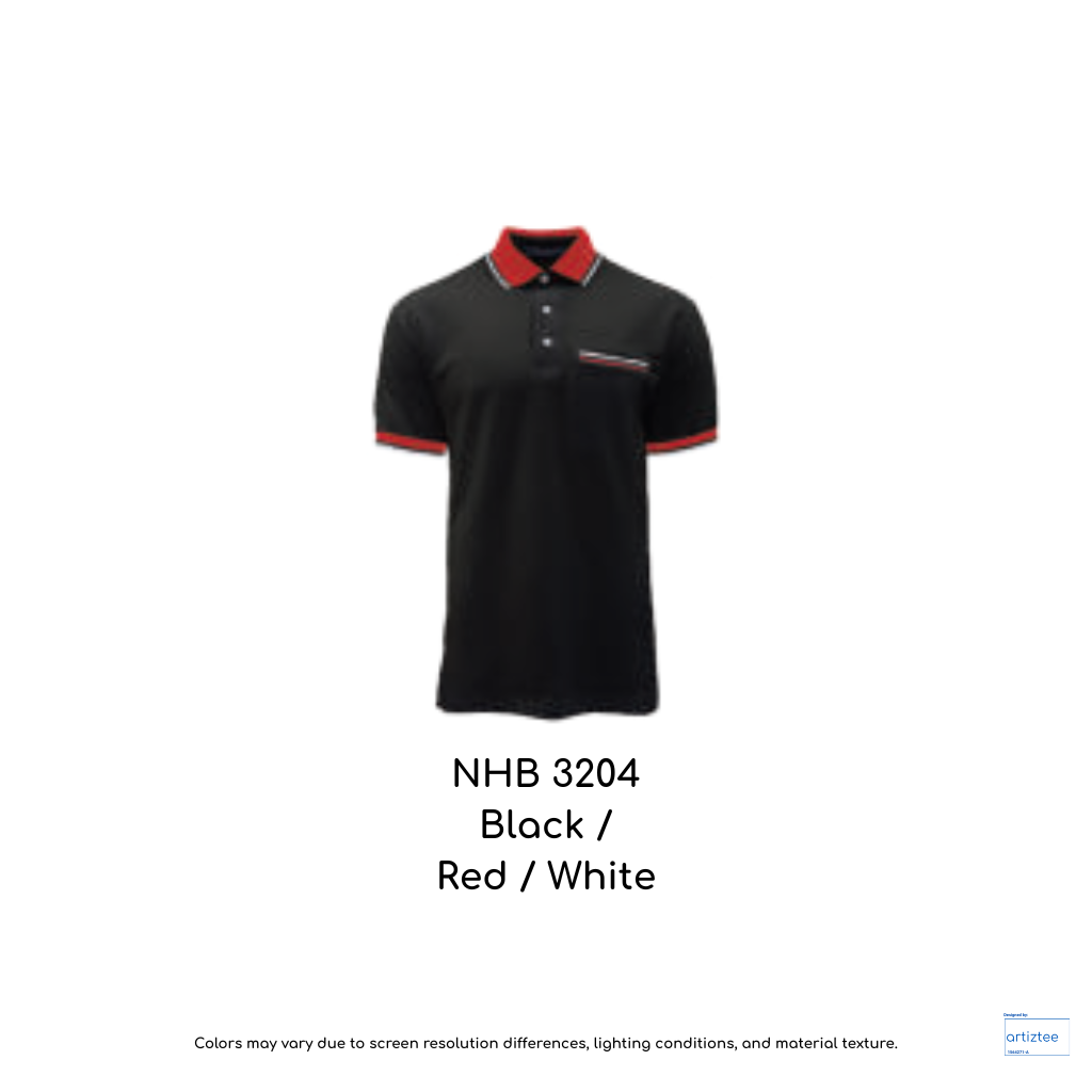 Polo - Mojo Unisex 220gsm Black Red White NHB3204