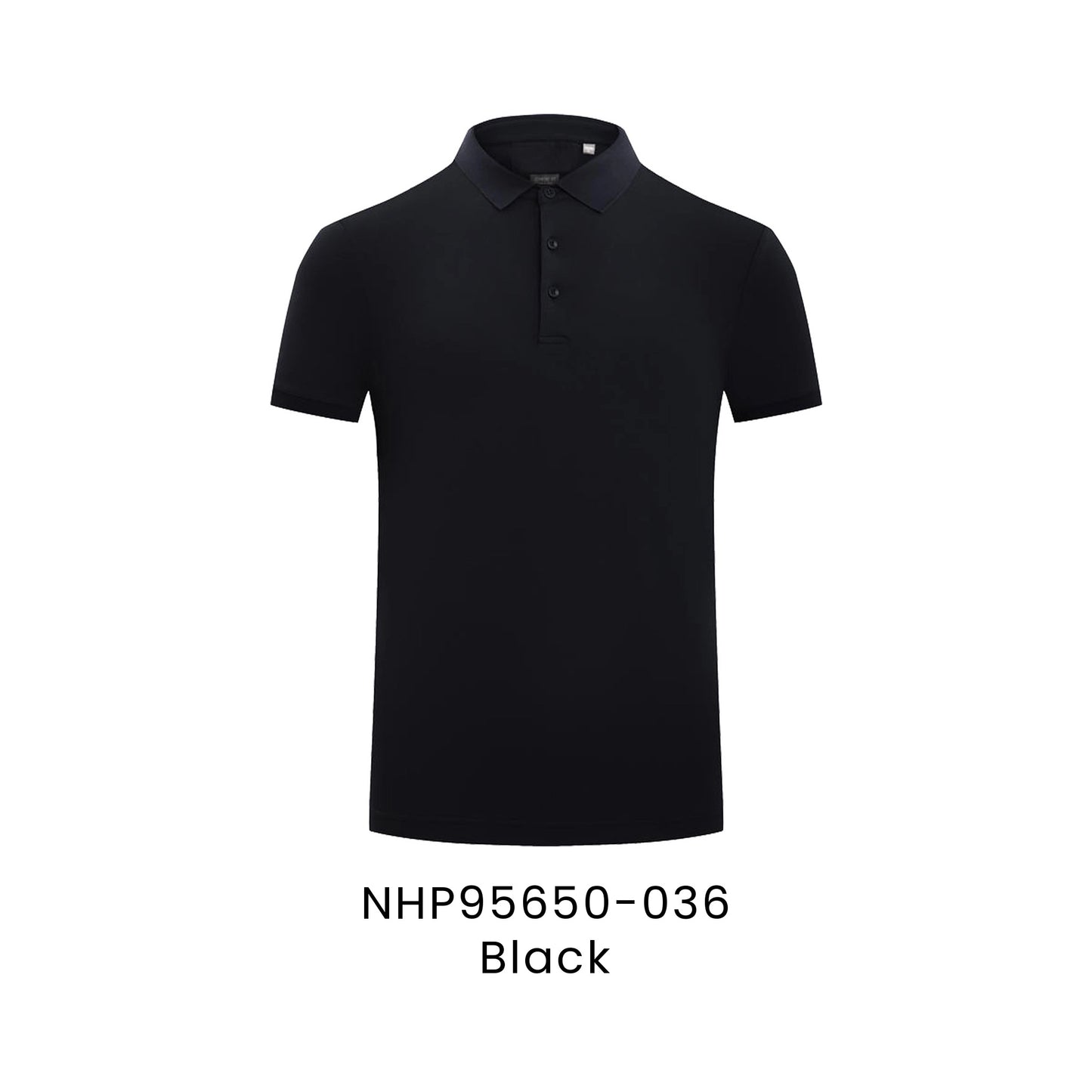 NHP95650-036 Black - NHP95650 Lumin unisex polo in 50% polyester 45% cotton 5% spandex 200gsm