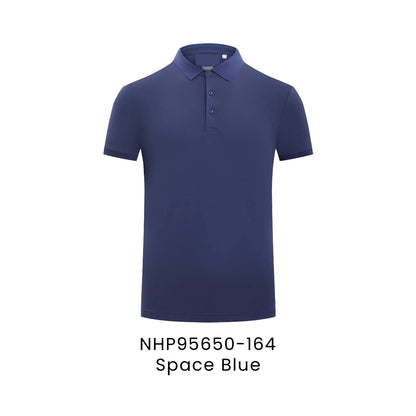 NHP95650-164 Space Blue - NHP95650 Lumin unisex polo in 50% polyester 45% cotton 5% spandex 200gsm