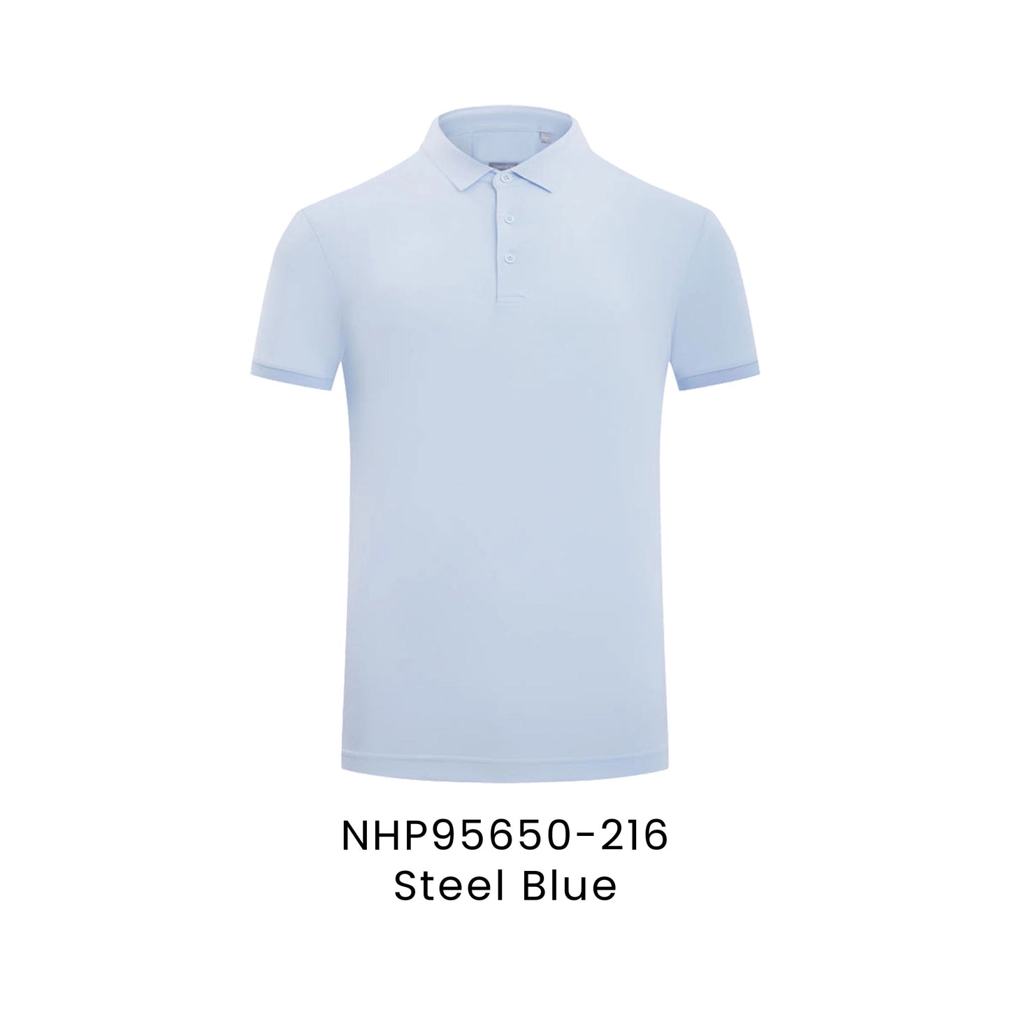 NHP95650-216 Steel Blue - NHP95650 Lumin unisex polo in 50% polyester 45% cotton 5% spandex 200gsm