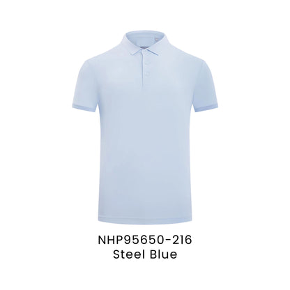 NHP95650-216 Steel Blue - NHP95650 Lumin unisex polo in 50% polyester 45% cotton 5% spandex 200gsm