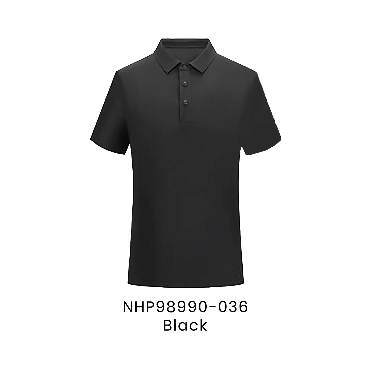NHP98990-036 Black - NHP98990 Noble unisex polo in 86.3% nylon 13.7% spandex 165gsm
