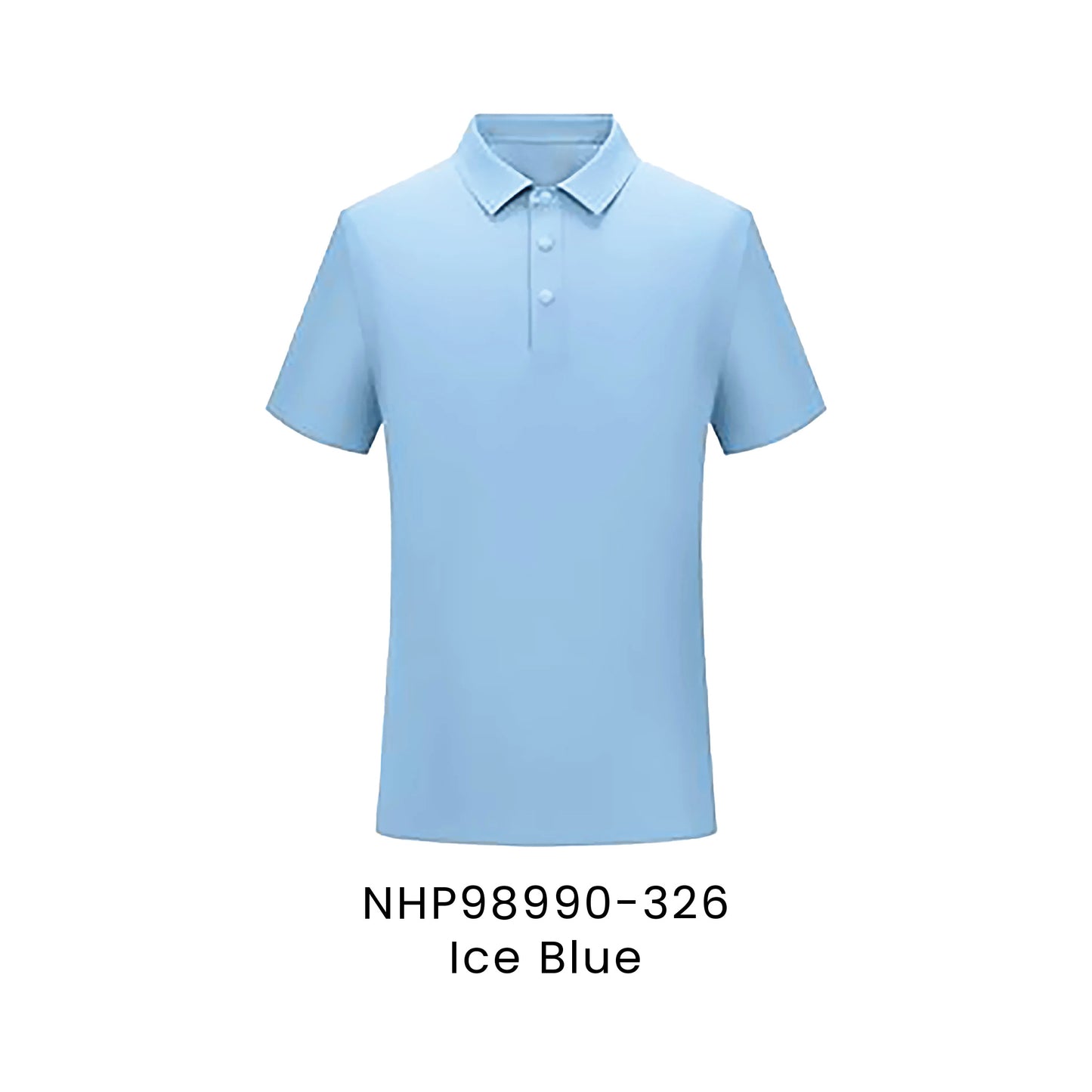 NHP98990-326 Ice Blue - NHP98990 Noble unisex polo in 86.3% nylon 13.7% spandex 165gsm