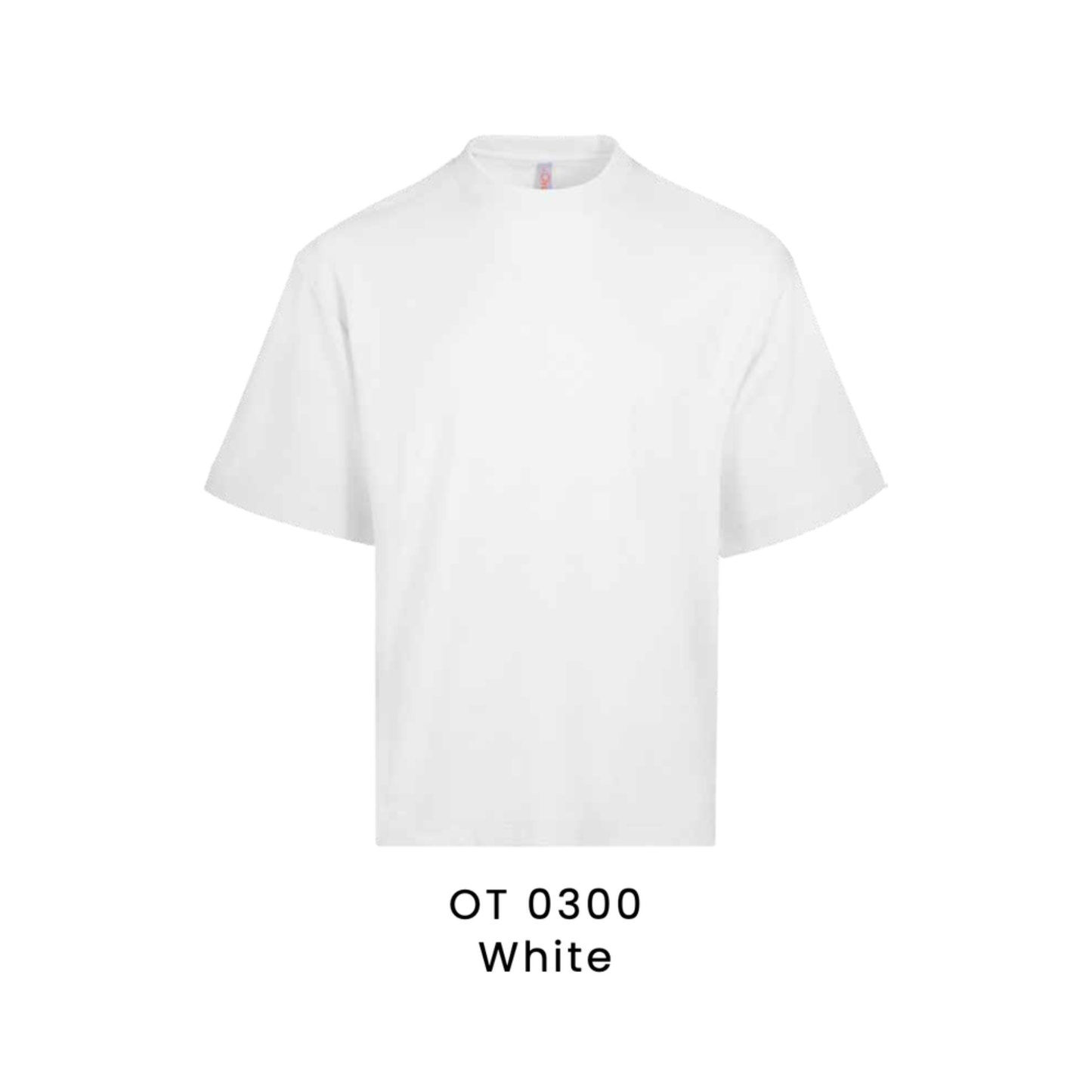 OT0300 White premium oversized t-shirt 280gsm unisex – custom logo printing & embroidery Malaysia