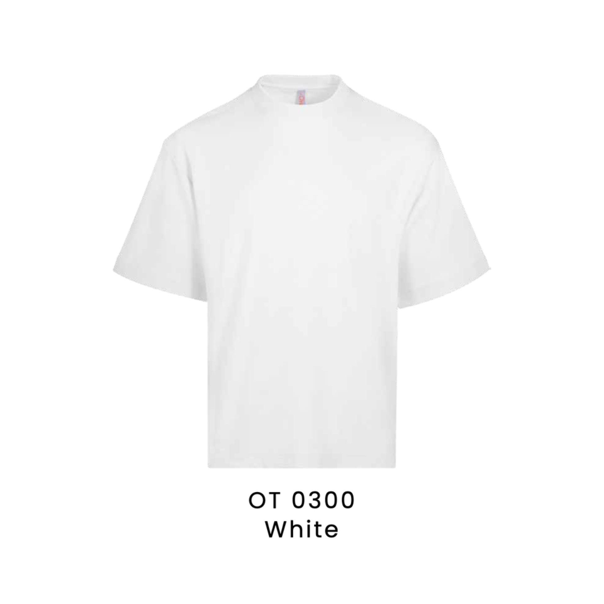 OT0300 White premium oversized t-shirt 280gsm unisex – custom logo printing & embroidery Malaysia