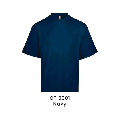 OT0301 Navy premium oversized t-shirt 280gsm unisex – custom logo printing & embroidery Malaysia