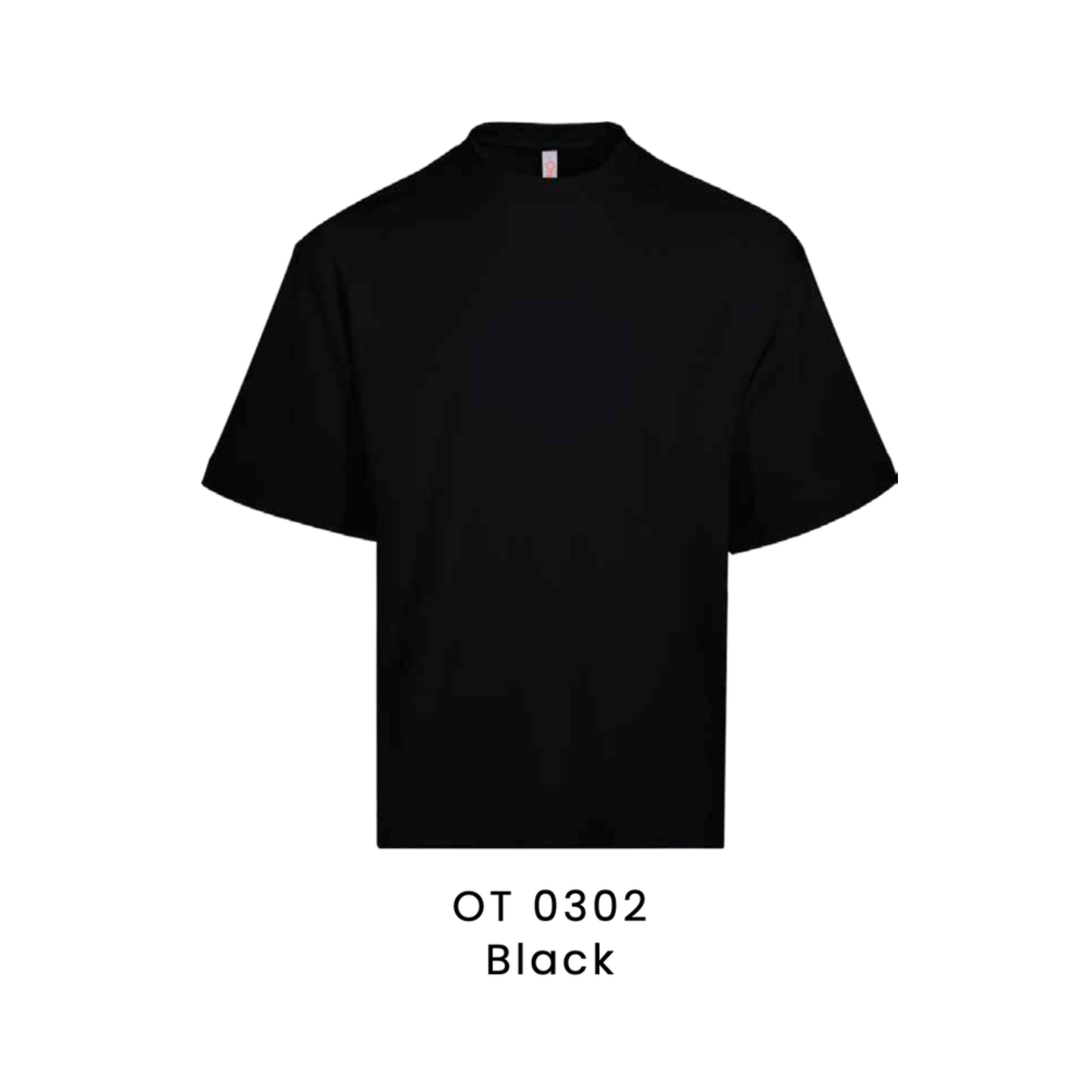 OT0302 Black premium oversized t-shirt 280gsm unisex – custom logo printing & embroidery Malaysia