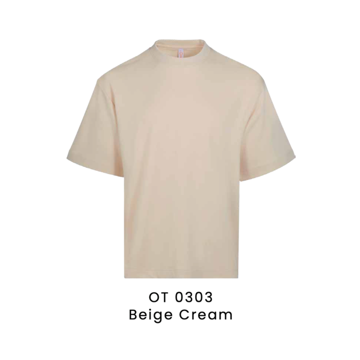 OT0303 Beige Cream premium oversized t-shirt 280gsm unisex – custom logo printing & embroidery Malaysia