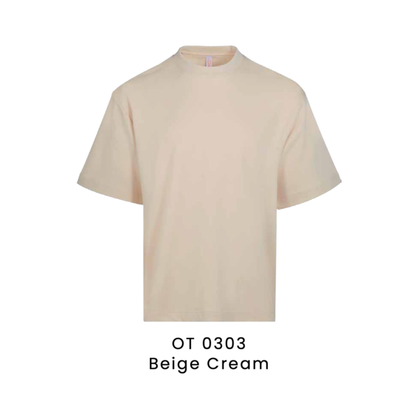 OT0303 Beige Cream premium oversized t-shirt 280gsm unisex – custom logo printing & embroidery Malaysia