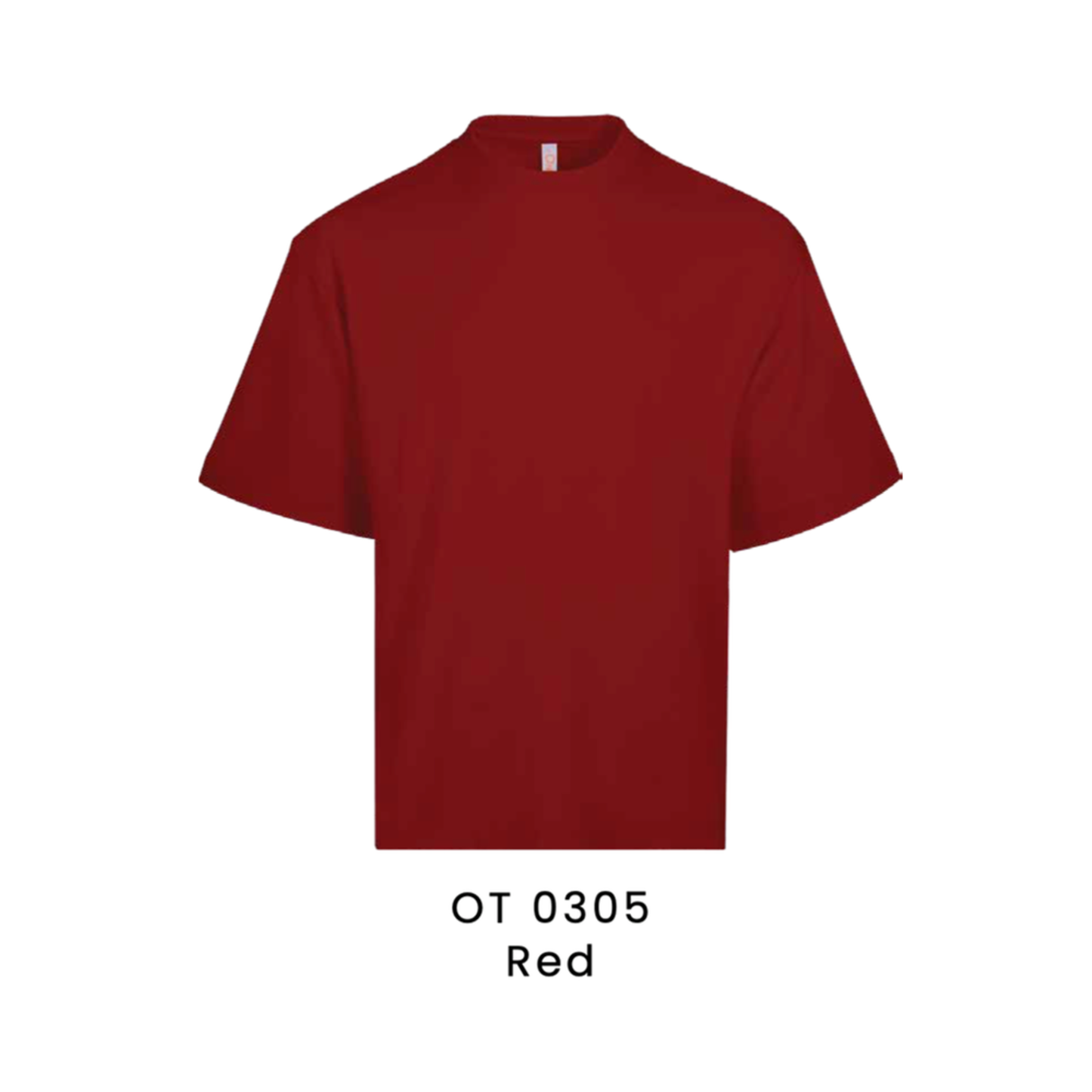 OT0305 Red premium oversized t-shirt 280gsm unisex – custom logo printing & embroidery Malaysia