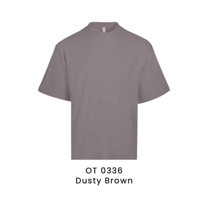 OT0336 Dusty Brown premium oversized t-shirt 280gsm unisex – custom logo printing & embroidery Malaysia