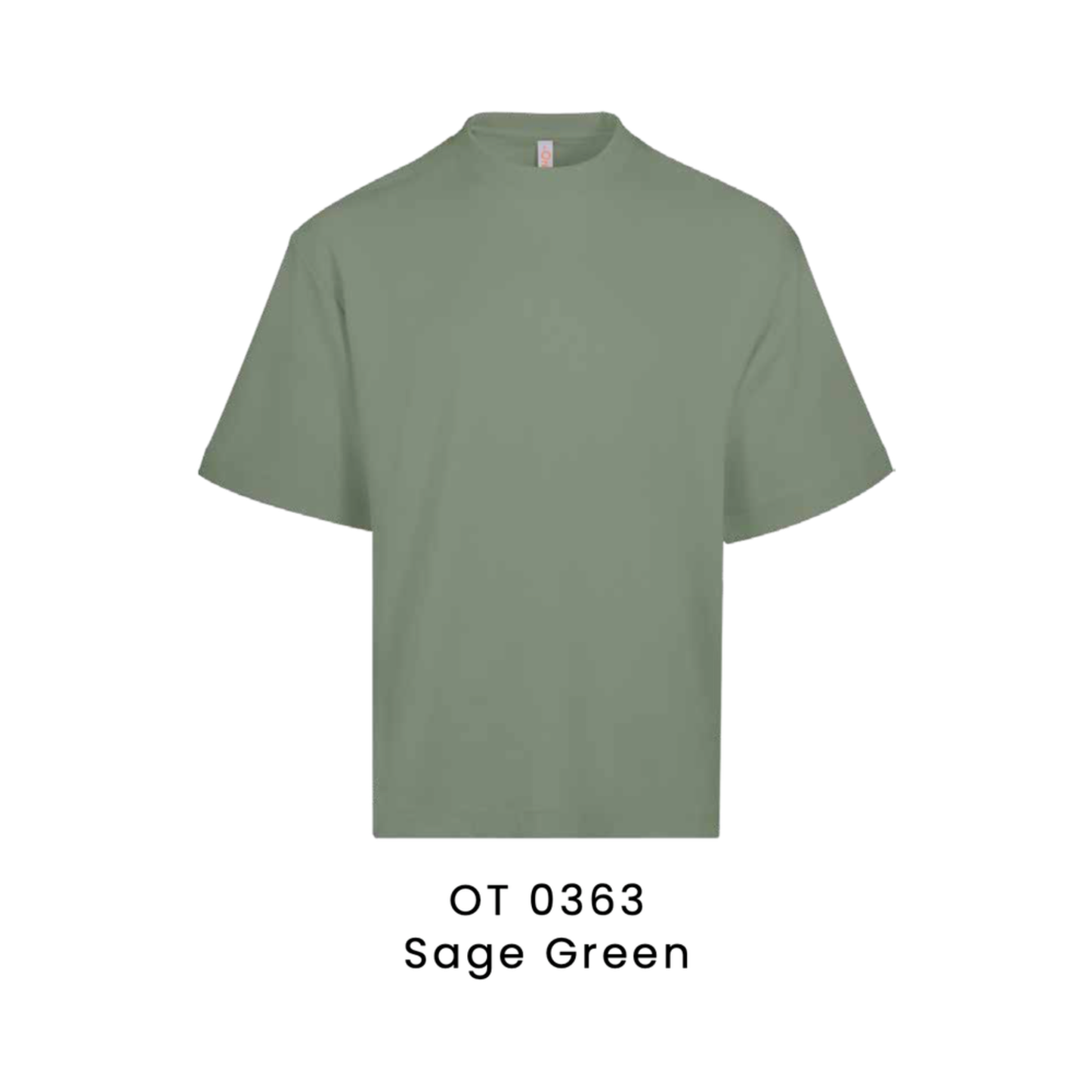 OT0363 Sage Green premium oversized t-shirt 280gsm unisex – custom logo printing & embroidery Malaysia