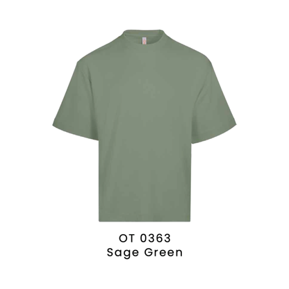 OT0363 Sage Green premium oversized t-shirt 280gsm unisex – custom logo printing & embroidery Malaysia