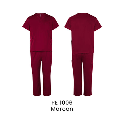 PE 1006 Maroon - PE10 medical scrub set