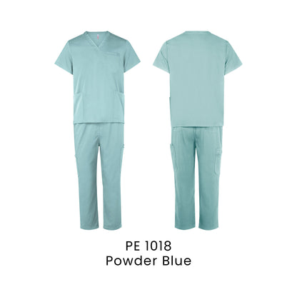 PE 1018 Powder Blue - PE10 medical scrub set