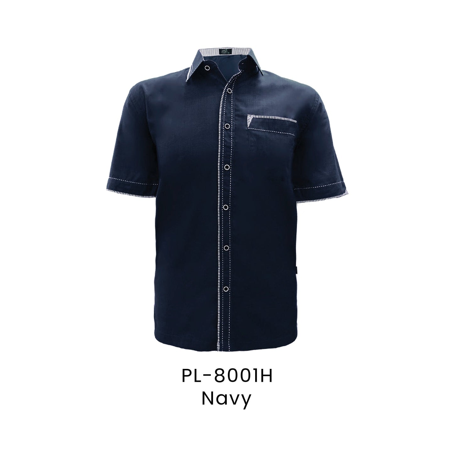 Corporate Uniform - Cotton Linen | 130gsm | PL-8001 Men Short Sleeves | Navy | PL-8001H | Artiztee