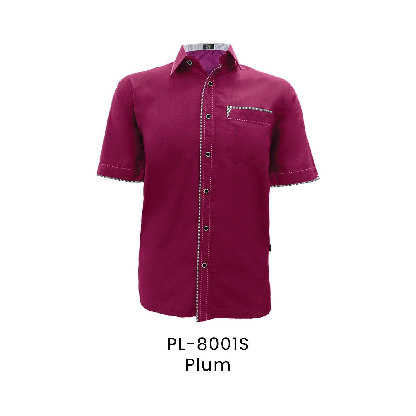Corporate Uniform - Cotton Linen | 130gsm | PL-8001 Men Short Sleeves | Plum | PL-8001S | Artiztee