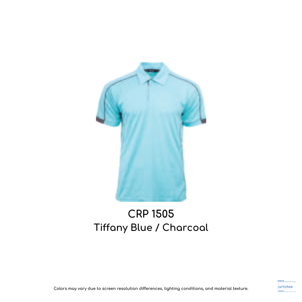 Polo Finisher Unisex 160gsm CRP1505 Tiffany Blue Charcoal