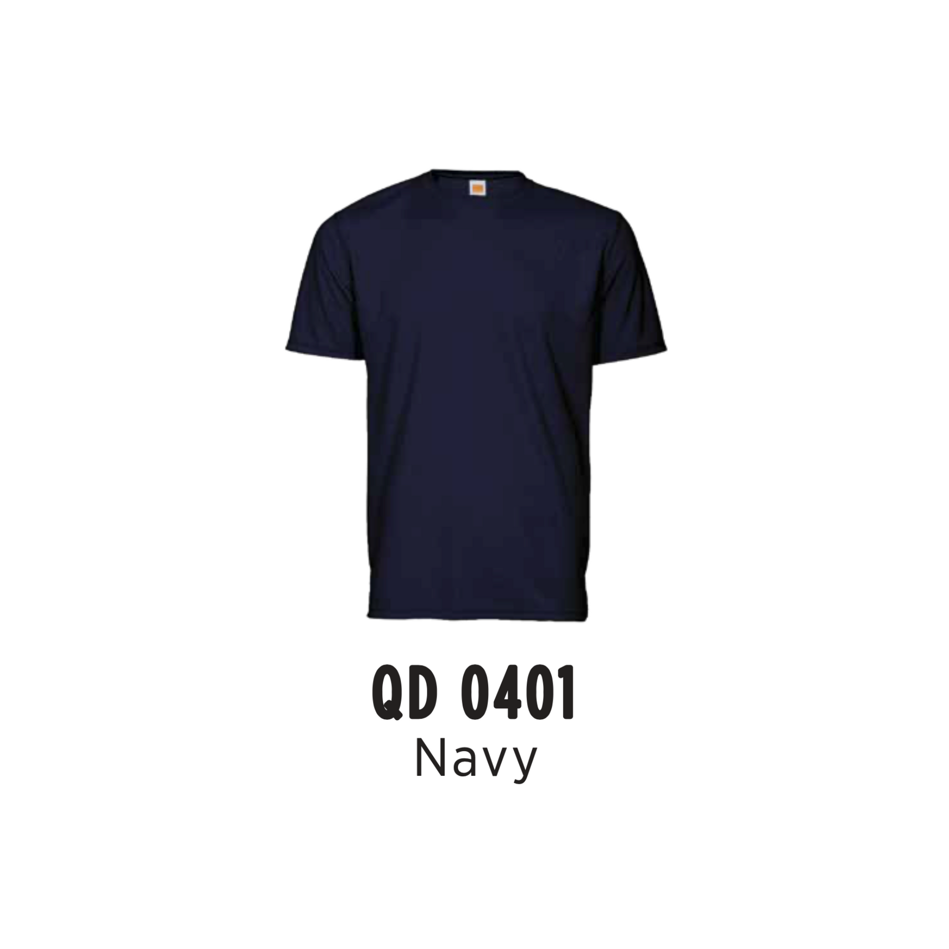 Custom T-Shirt - Unisex Microfibre Eyelet Short Sleeve T-Shirt | Plain | Navy | QD0401