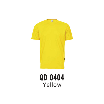 Custom T-Shirt - Unisex Microfibre Eyelet Short Sleeve T-Shirt | Plain | Yellow | QD0404