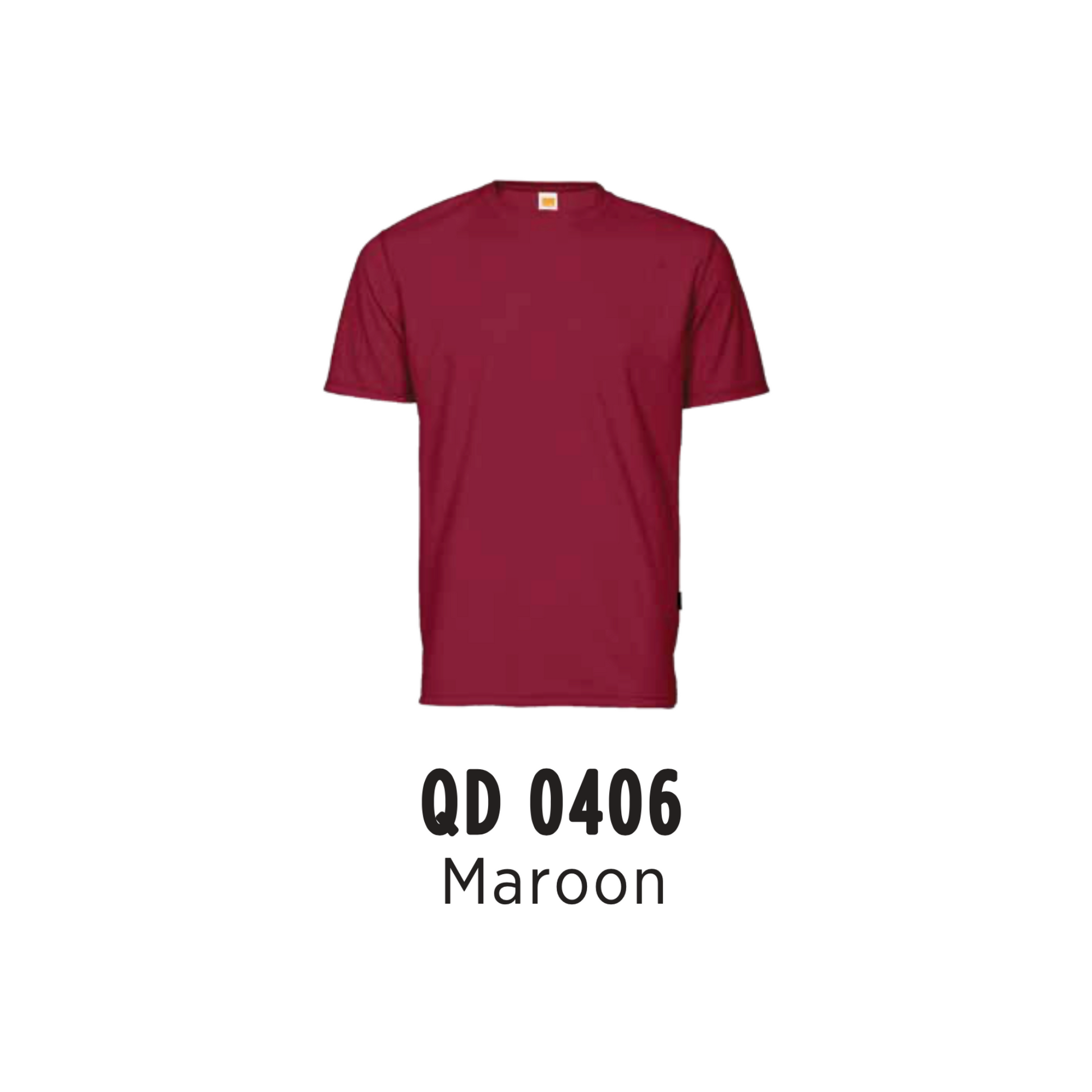 Custom T-Shirt - Unisex Microfibre Eyelet Short Sleeve T-Shirt | Plain | Maroon | QD0406