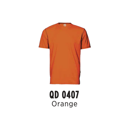 Custom T-Shirt - Unisex Microfibre Eyelet Short Sleeve T-Shirt | Plain | Orange | QD0407