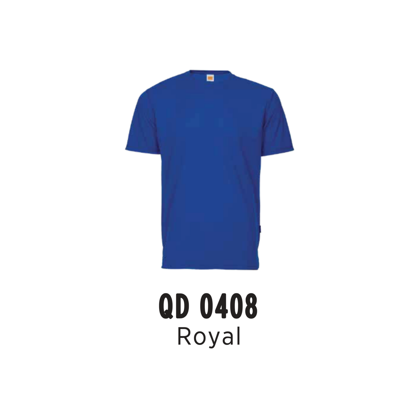 Custom T-Shirt - Unisex Microfibre Eyelet Short Sleeve T-Shirt | Plain | Royal | QD0408