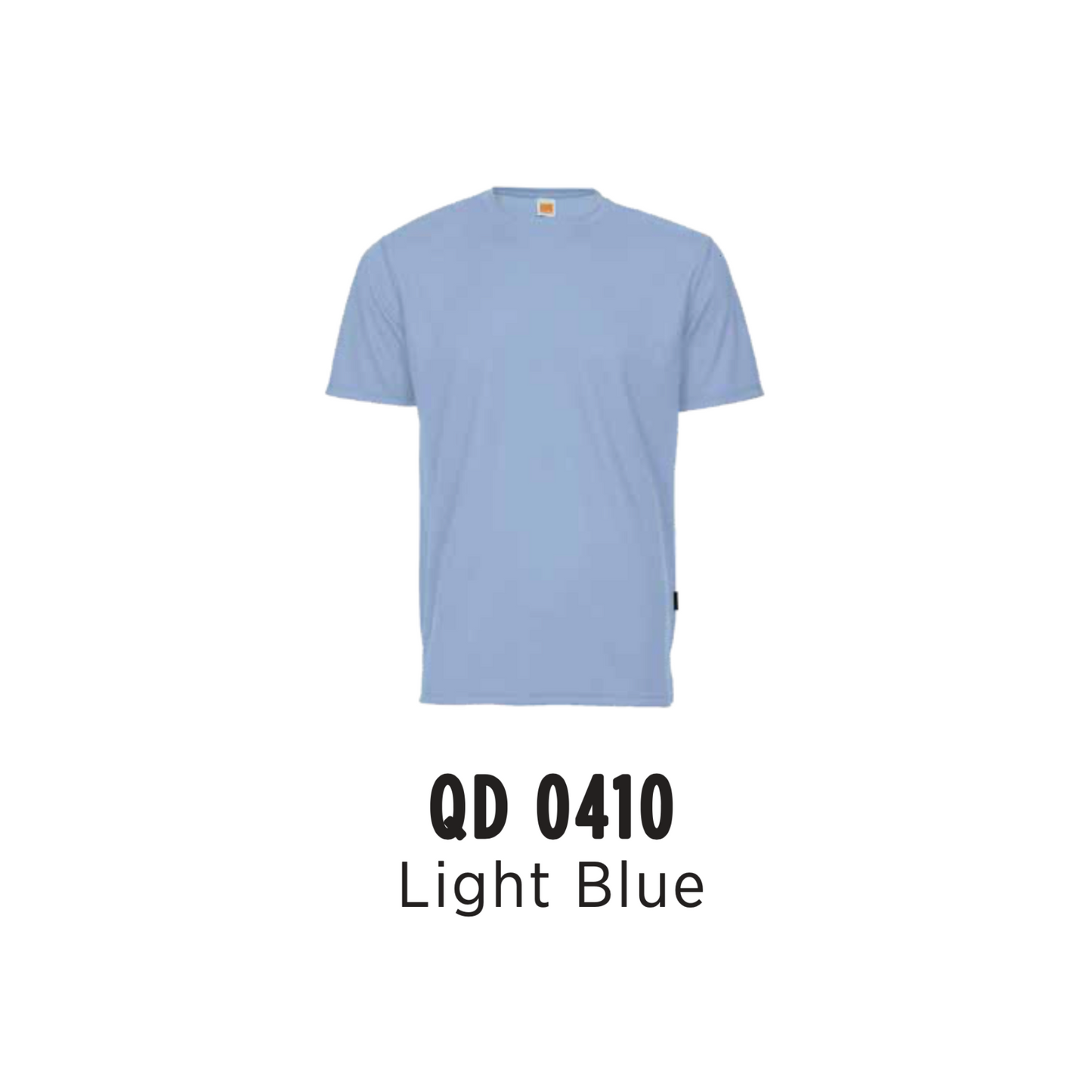 Custom T-Shirt - Unisex Microfibre Eyelet Short Sleeve T-Shirt | Plain | Light Blue | QD0410