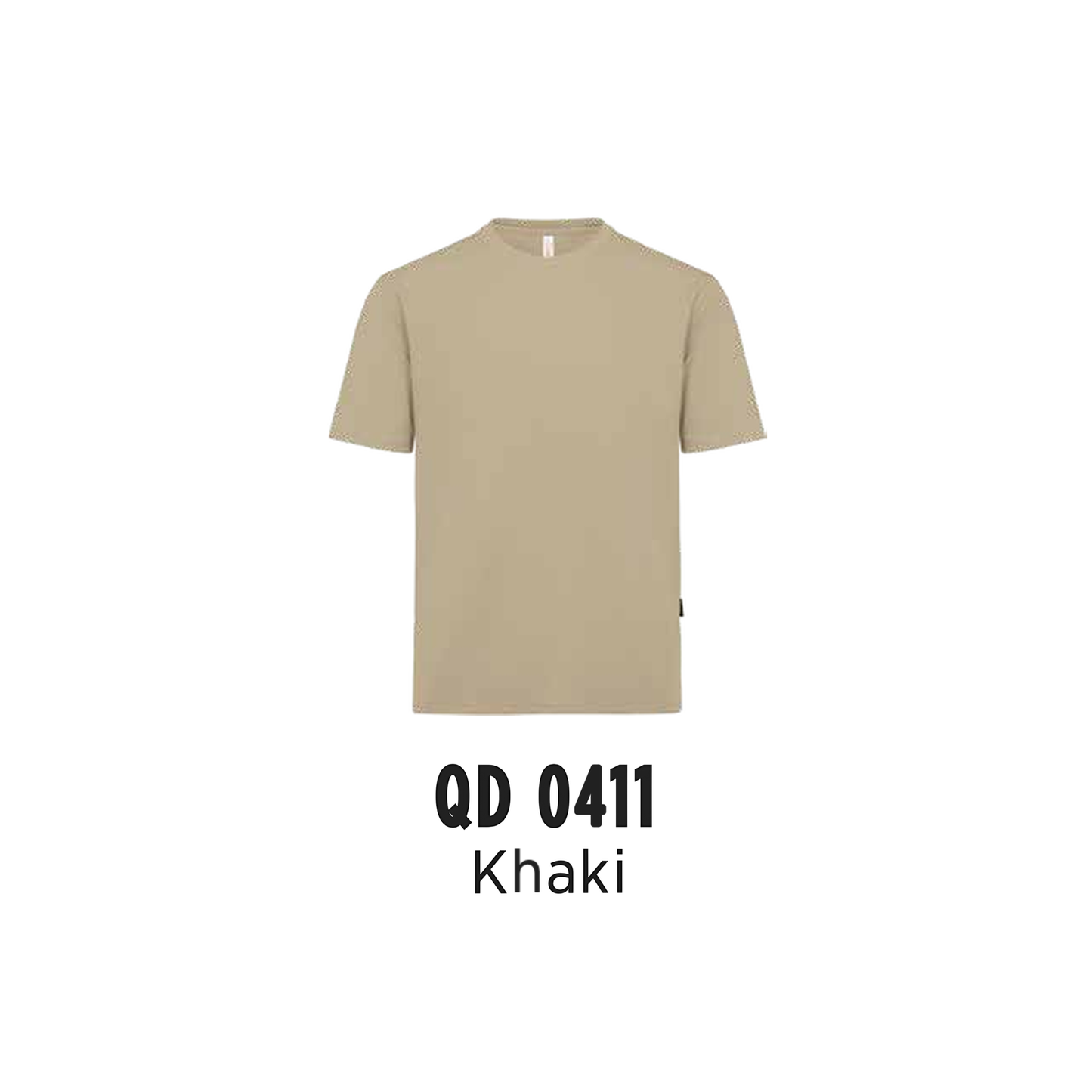 Custom T-Shirt - Unisex Microfibre Eyelet Short Sleeve T-Shirt | Plain | Khaki | QD0411