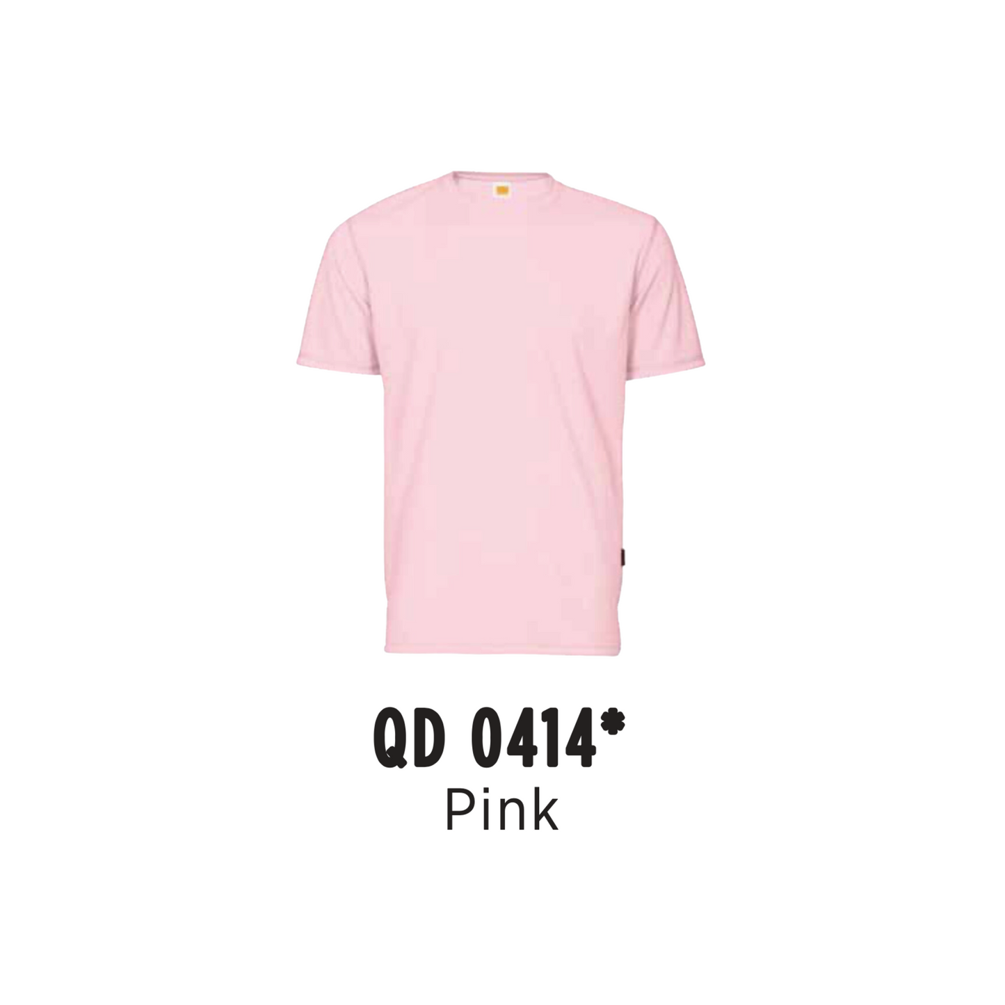 Custom T-Shirt - Unisex Microfibre Eyelet Short Sleeve T-Shirt | Plain | Pink | QD0414