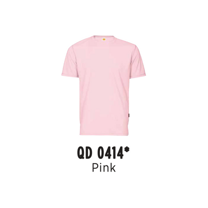 Custom T-Shirt - Unisex Microfibre Eyelet Short Sleeve T-Shirt | Plain | Pink | QD0414