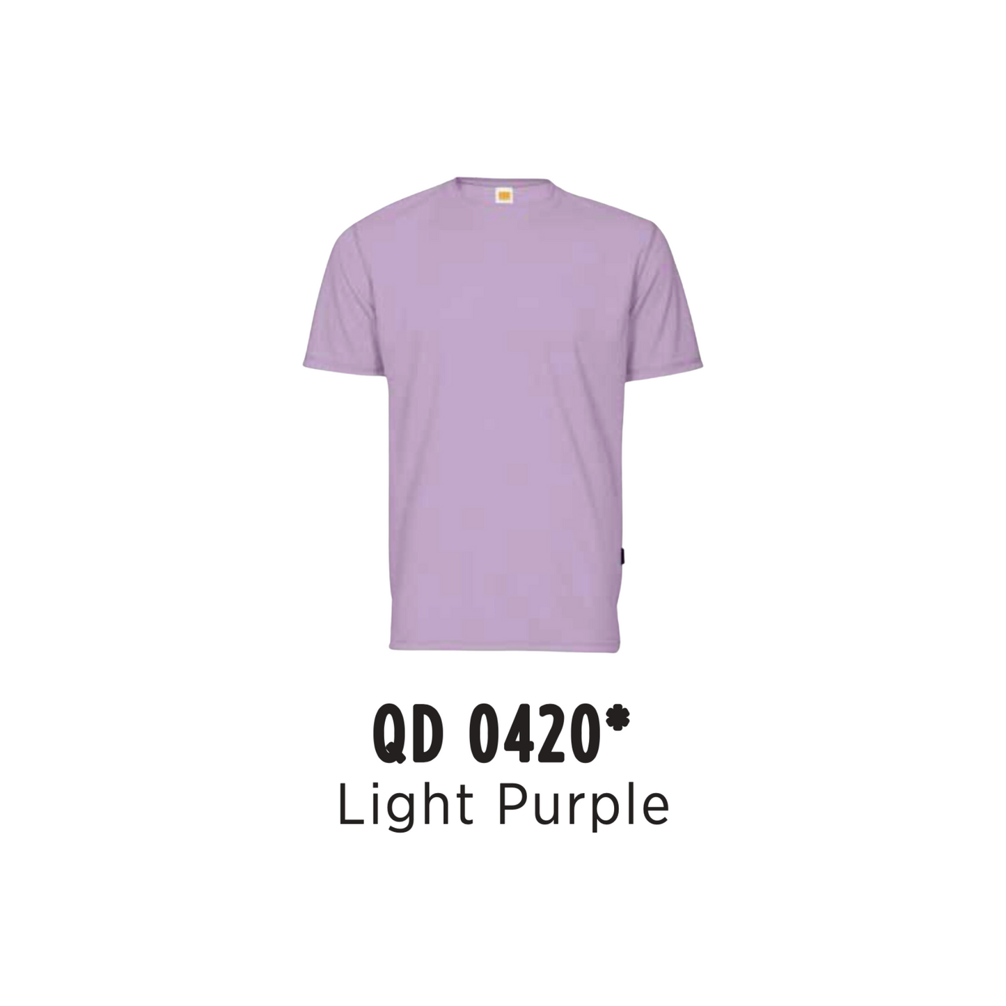 Custom T-Shirt - Unisex Microfibre Eyelet Short Sleeve T-Shirt | Plain | Light Purple | QD0420