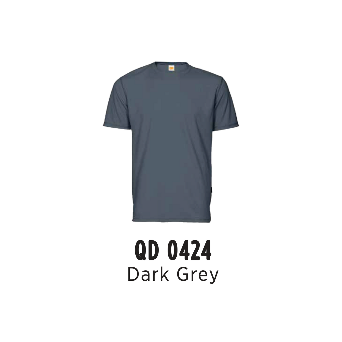 Custom T-Shirt - Unisex Microfibre Eyelet Short Sleeve T-Shirt | Plain | Dark Grey | QD0424