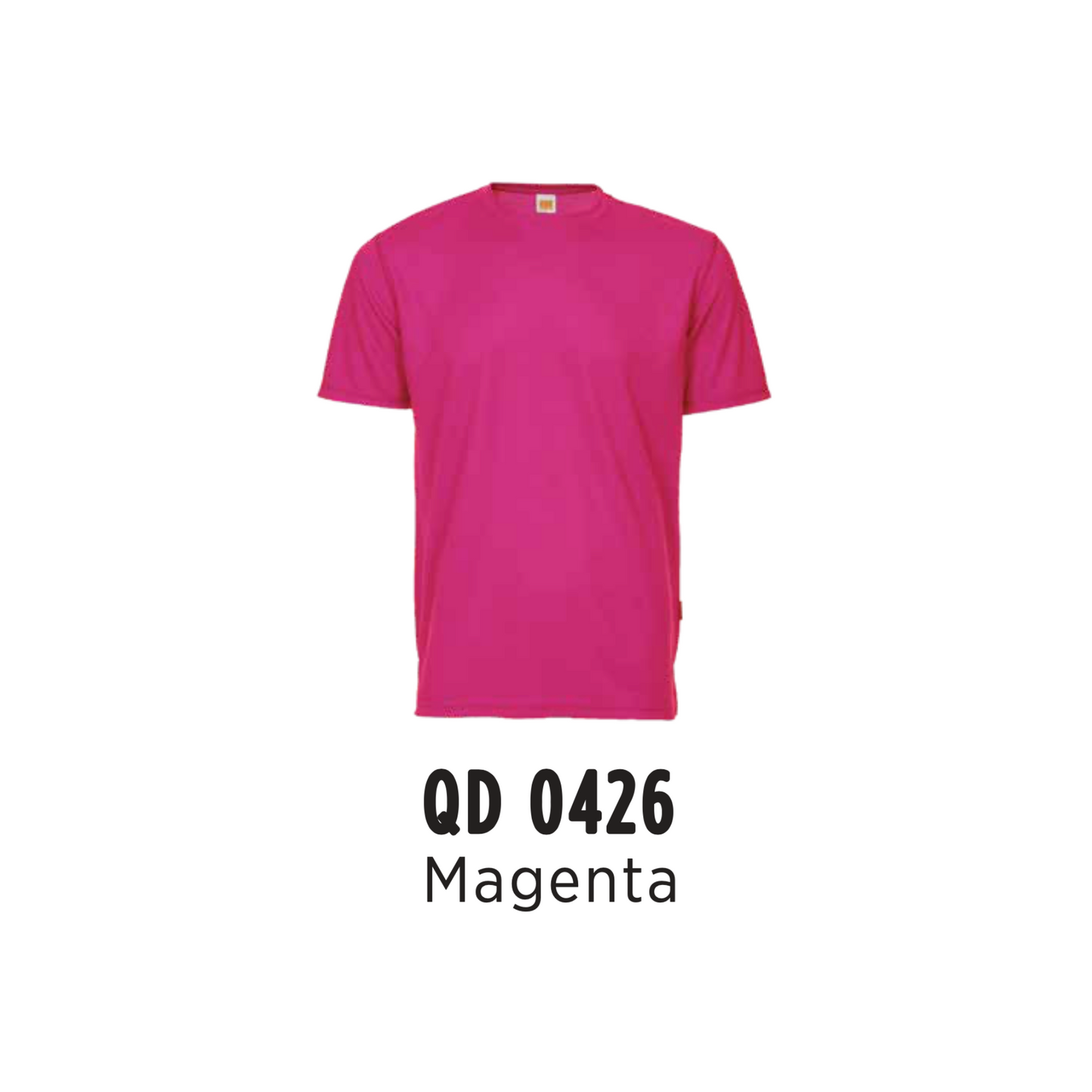 Custom T-Shirt - Unisex Microfibre Eyelet Short Sleeve T-Shirt | Plain | Magenta | QD0426