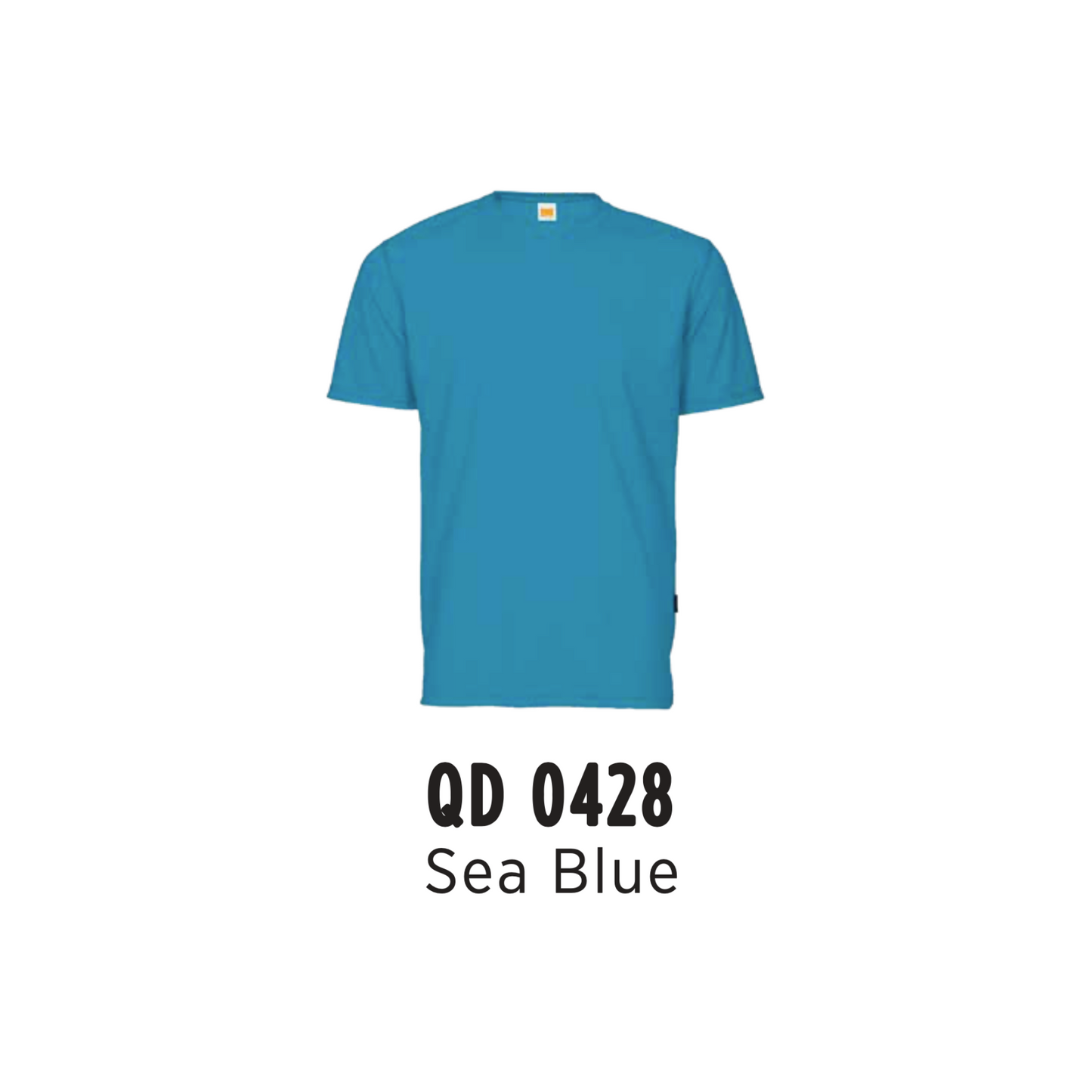 Custom T-Shirt - Unisex Microfibre Eyelet Short Sleeve T-Shirt | Plain | Sea Blue | QD0428