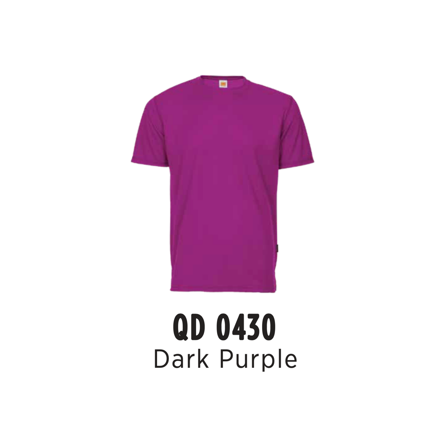 Custom T-Shirt - Unisex Microfibre Eyelet Short Sleeve T-Shirt | Plain | Dark Purple | QD0430